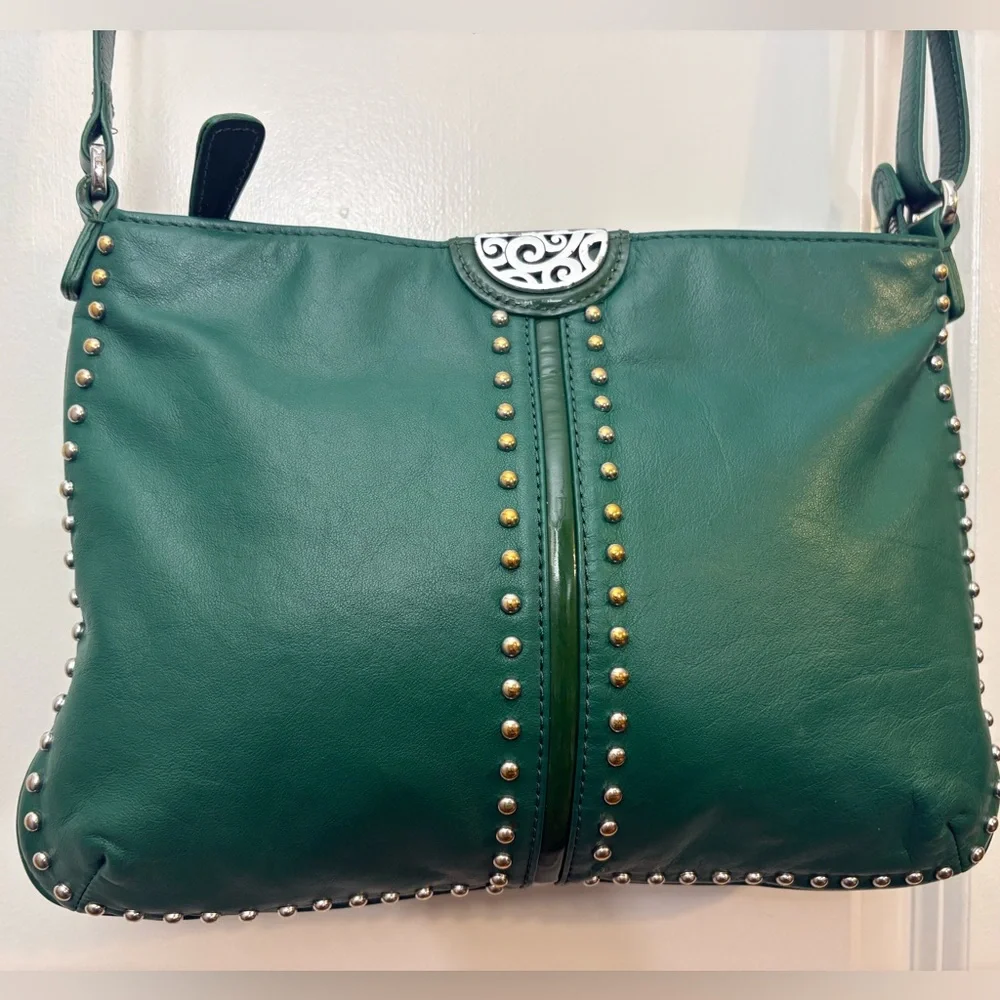 💚 Brighton Emerald Green Leather Crossbody